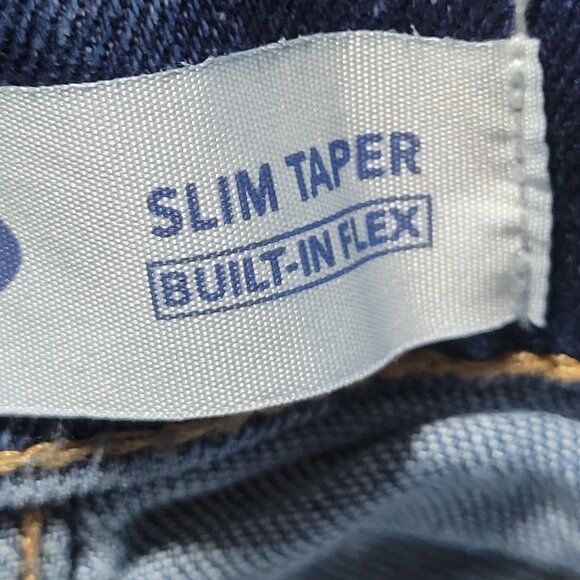 Old Navy Adjustable Waist Slim Taper Jeans Boys Size 10 Medium Wash Denim Pants - Picture 2 of 5